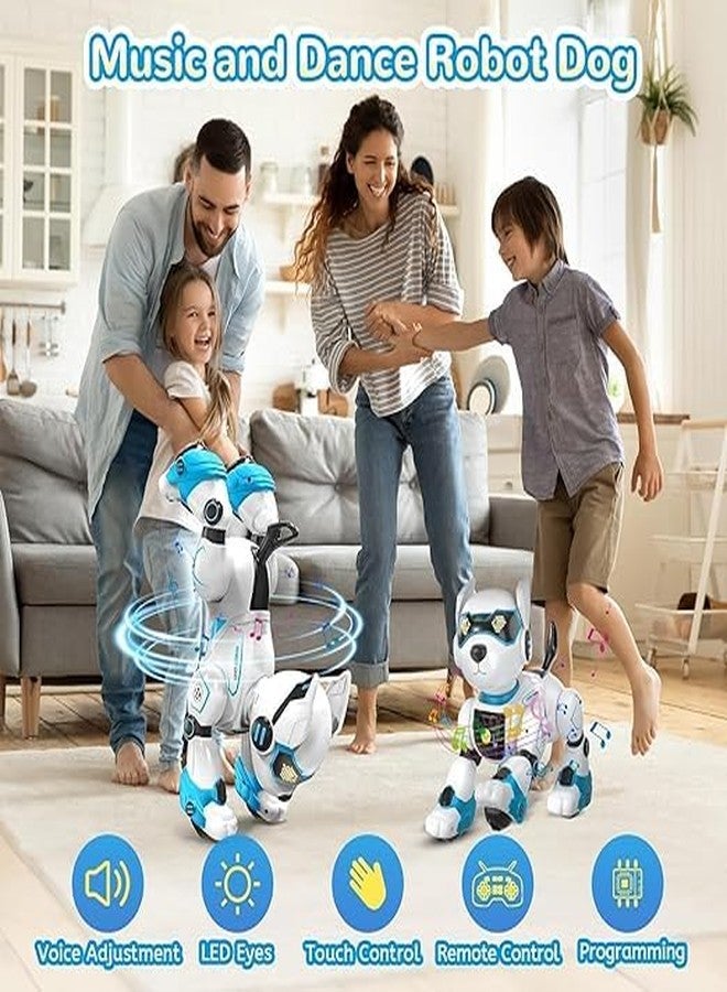 VIKINGS Smart Robots Dog Toy for Kids, Programmable Interactive RC Robotic Pets with Voice Control and Touch Sensory, Imitates Animals Music Dancing, Present for Kids (Smart Robots Dog) Multicolor - Image 4